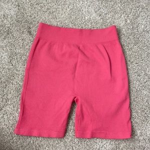 Bright pink Altard state ribbed biker shorts